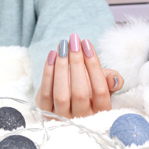 ShineB Best Selling Lavender Blue 3D <b>Gel</b> Nail Strips #45910 High Quality Easy Glam Salon-Grade Nail Wraps Made in Korea - Product Image 4