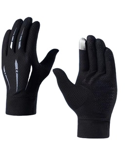 RAHRAJ ENTERPRISES Black Leather Plain Motorbike <b>Gloves</b> Wrist-Length Breathable <b>Touchscreen</b> Eco-Friendly Thermal Four Cycling - Product Image 2