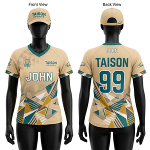 Maillot de golf féminin en polyester et élasthanne de haute qualité 155 GSM, bleu marine avec empiècements turquoise, anti-humidité, logo personnalisé sublimé - Product Image 3