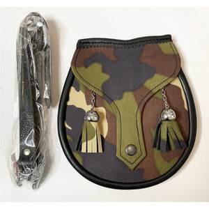 Top Selling Scottish Leather Sporran Real Leather Body-Camouflage with <b>Chain</b> <b>Belt</b> Custom OEM ODM - Product Image 2