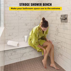 Sedile Doccia Quadrato Moderno per Bagno - Impermeabile e Pronto per la Piastrellatura (47.2x16x20) - Product Image 2