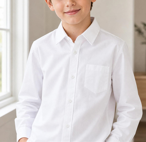 Uniforme Escolar de Verano para Niños, Camisa de Vestir con Cuello y Manga Larga para Jóvenes, Camisas Ligeras con Botones - Product Image 6