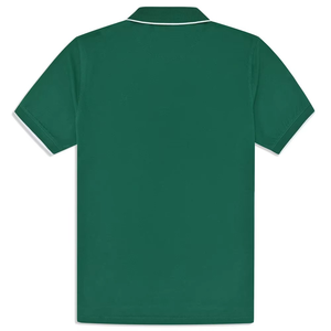 เสื้อโปโลแขนสั้นสีเขียวสำหรับผู้ชาย สีพื้น ผ้าถัก สไตล์ลำลอง ทรงปกติ - Product Image 1