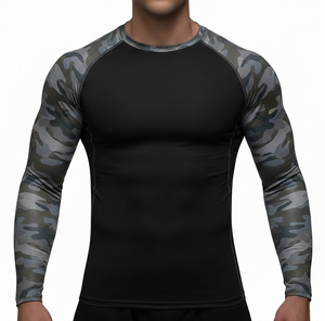 Camiseta de Manga Larga para Hombre, de Secado Rápido, para Entrenamiento, Proveedor Mayorista, Tela de Spandex y Poliéster - Product Image 1