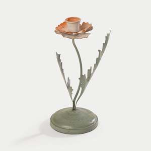 Portavelas Metálico Moderno con Forma de Planta, Verde, Decorativo, Floral, para Mesa, Decoración del Hogar, Estilo Europeo - Product Image 1