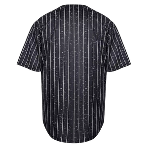 Men's <b>Black</b> <b>White</b> <b>Striped</b> Baseball Jersey Short Sleeve Button Front Polyester Sportswear Regular Fit All Seasons Apparel - Product Image 3