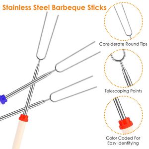 Set di Spiedini Telescopici Estensibili da 81 cm per Marshmallow e Hot Dog, Bastoncini in Acciaio Inox per Barbecue, Comodi e Resistenti - Product Image 5