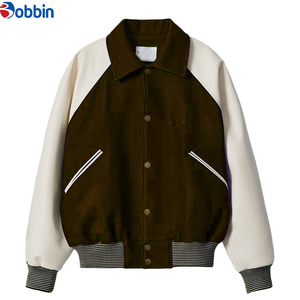 Veste universitaire unisexe, style varsity, pour le sport d'hiver, le basketball, réversible, écologique, respirante, en laine et polyester - Product Image 5