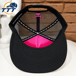 Gorra Trucker Negra de 5 Paneles Personalizada con Logotipo Bordado en 3D, Gorra Snapback, Fabricante de Gorras Vietnam, OEM ODM, Fábrica de Gorras Snapback en Vietnam - Product Image 5