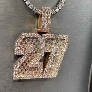 Colgante de Diamante Moissanita Certificado de Lujo Personalizado, Plata 925, Letra, Nombre, Número, Chapado en Oro de 18K, Estilo Hip Hop - Product Image 4