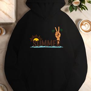 Sweats à capuche décontractés pour femmes SUMMER avec signe de paix - Product Image 2
