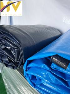 High Strength PE Blue Waterproof <b>Sunscreen</b> Plastic Tarp Coated Pattern Plain Style Woven Sheets Trucks Industrial Fabric Sale - Product Image 6