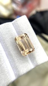 Piedra de Morganita Natural Certificada, Corte Esmeralda Octogonal, con Excelente Color y Brillo, Beryl Natural de 10.85 Quilates, Limpia con Lupa - Product Image 2