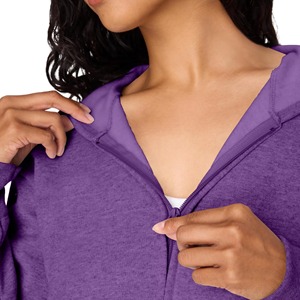 Sweat-shirts à capuche zippés amples et personnalisables en molleton épais pour femmes - Product Image 4