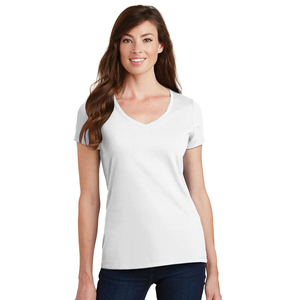 Women's V Neck T Shirt Short Sleeve Cotton Casual Loose Fit Summer Basic Top Selling For Summer Women's V Neck T Shirt - Product Image 1