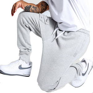 Pantalon de survêtement gris pour homme, taille élastique, poches latérales, pantalon de jogging décontracté, coton mi-lourd, vêtements d'automne - Product Image 6