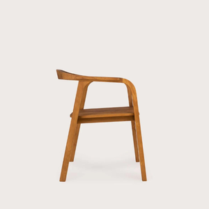 Silla de Comedor, Silla Casual de Café, Sillón Simple con Estructura de Madera de Teca para Decoración de Muebles del Hogar - Product Image 3