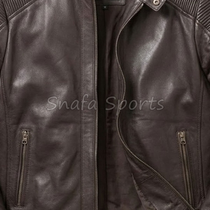 Men <b>Brown</b> <b>Leather</b> <b>Jacket</b> with Shearling Collar Winter Warm Fashion <b>Jacket</b> For Men Stylish <b>Leather</b> Quilted <b>Jacket</b> - Product Image 3