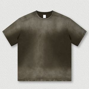 Camisetas de algodón para hombre, estilo vintage, de gran tamaño, con efecto descolorido por el sol, personalizadas al por mayor, nueva moda, alta calidad. - Product Image 2