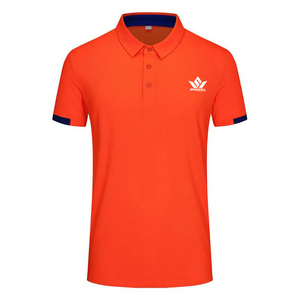 Custom Unisex <b>Orange</b> Short Sleeve <b>Polo</b> Shirt Solid Color Knitted Breathable Casual Golf Team Sports Apparel - Product Image 2