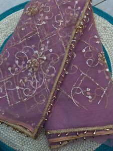 Indian Ethnic Fancy Designer Wedding Saree with Heavy Net Material Embroidery Sequins Work Trendy Women Fit - Product Image 6