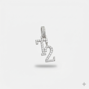 Personalized 925 <b>Silver</b> Initial Letter Number Natural Diamond Pendant Charms Custom Name <b>Necklace</b> Rhodium Plated Trendy Unisex - Product Image 5