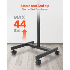 Supporto TV Portatile su Ruote per Schermi da 17-55 Pollici, Capacità 20 kg, Regolabile da Verticale a Orizzontale - Product Image 4