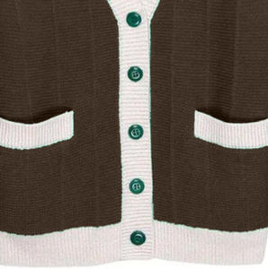 Pull en tricot unisexe de haute qualité à col en V, couleur unie, style scolaire automne-hiver, cardigan à boutons, design personnalisé pour femmes et hommes - Product Image 2