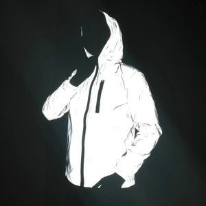 Veste réfléchissante intégrale pour hommes/femmes, style Harajuku, à capuche, streetwear hip-hop, veste zippée brillante pour la nuit - Product Image 2