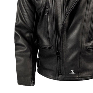 Men's <b>Vintage</b> Biker Leather <b>Jacket</b> Genuine Leather Classic <b>Motorcycle</b> Winter Casual Outerwear OEM 2026 - Product Image 3