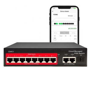 6-Port PoE-Switch mit Cloud-Management-App/Web 10/100Mbps 2-Port 1000M PoE 2 Gigabit RJ45 und SFP für IP-Kameras - Product Image 1