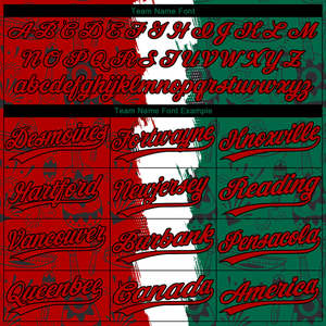Diseño de Uniforme Deportivo Personalizado con Letras y Números en Rojo, Blanco y Verde, Impresión por Transferencia de Calor, Manga Corta, Logotipo Frontal - Product Image 4