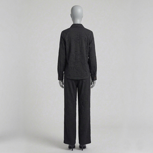 Conjunto de Bata de Dormir de Terciopelo para Mujer, Diseño Sólido con Letras, 100% Algodón Transpirable, Cintura Elástica, Manga Larga, Secado Rápido - Product Image 2