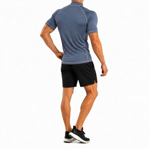 T-shirt de compression performant pour homme, manches courtes, extensible, anti-UV, haut de sport, prix de gros - Product Image 2