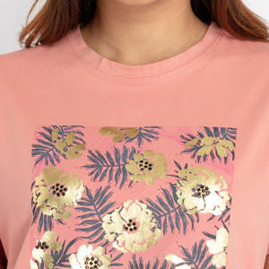 T-shirt pour femme en coton doux et polyester, col rond, coupe ample, manches courtes, respirant, idéal pour l'été, couleur et taille personnalisables, vente en gros de vêtements - Product Image 5