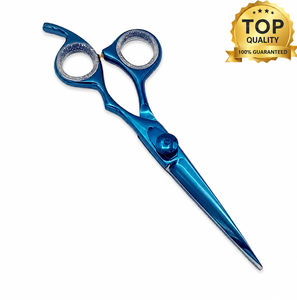 <b>Long</b> Japanese Stainless Steel Blue Titanium Coated Professional Hairdressing Barber Scissor <b>Shears</b> Salon Use - Product Image 1