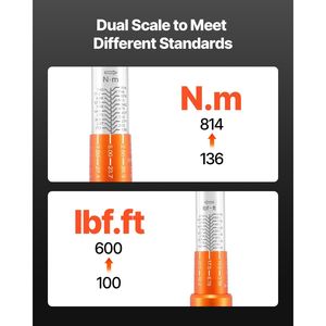 ประแจแรงบิดคลิก3/4นิ้วขับสองทิศทางประแจพลัง136-814N.m 100-600 lbf-FT - Product Image 3