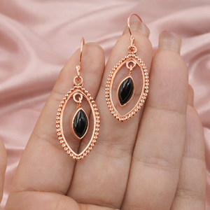 Black Onyx 925 Sterling Silver Handmade Dangle <b>Earrings</b> Oval Frame Boho <b>Hook</b> <b>Earrings</b> Gift Jewelry For Women Elegant Design Sets - Product Image 4