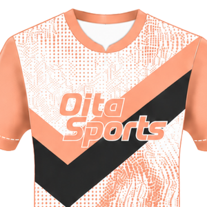 <b>Peach</b> White Black Short Sleeve Rugby Jersey Crew Neck Graphic Athletic Performance Team Sportswear Training Match Rugby <b>Shirt</b> - Product Image 3