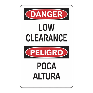 Signalisation bilingue de danger et de faible espace libre pour avertissement de sécurité intérieur et extérieur - Product Image 2
