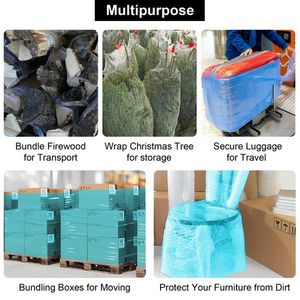 18\" X 1500FT Blue 80 Gauge Plastic Film 4-Roll <b>Pallet</b> <b>Wrap</b> Stretch Hand Shrink <b>Wrap</b> 4 Rolls Per <b>Pallet</b> - Product Image 3