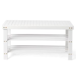 Scarpiera a 3 livelli in bambù con parte superiore senza giunture, organizer per scarpe in legno laccato, design smontabile salvaspazio per ingresso e soggiorno - Product Image 4