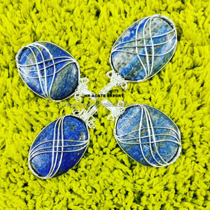 Collier en pierre naturelle d'agate de qualité supérieure, avec pendentif en pierre de soleil enroulé de fil de cuivre, figurine en cristal sculpté, vente en gros - Product Image 2