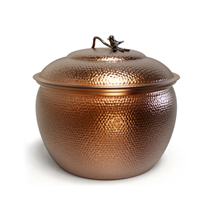 Support de tuyau d'arrosage en métal martelé de qualité supérieure, pot de rangement décoratif pour tuyau de jardin - Product Image 5