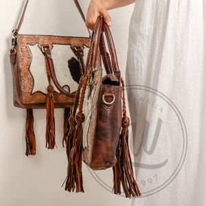 Vintage Crazy Horse Leather Women's <b>Tote</b> Handbag Large Capacity Canvas Lined Custom Logo for Summer - Product Image 6