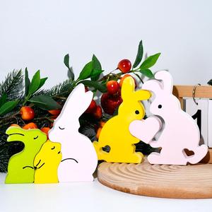 แม่พิมพ์ซิลิโคนสำหรับทำเทียนรูปครอบครัวกระต่ายกอดกันน่ารัก สำหรับเทศกาลอีสเตอร์ - Product Image 4