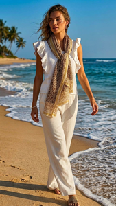 Premium Bohemian Geometric Printed <b>Scarf</b> Pareo Sarong for Women Lightweight Soft <b>Ethnic</b> Wrap <b>Shawl</b> Beach Cover Up Fashion Access - Product Image 2