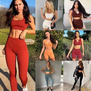 Vêtements de sport de haute qualité pour femmes, vêtements de gym, vêtements de fitness, vente en gros, ensemble de yoga à séchage rapide en deux pièces - Product Image 2