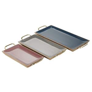 Plateau de service décoratif en métal avec finition émaillée durable, parfait pour présenter des fruits, des bonbons, des collations ou des boissons - Product Image 6