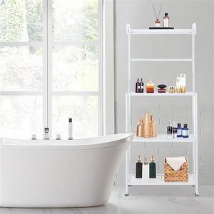 Scaffale Moderno a 4 Ripiani in Ferro Battuto con Rete Metallica per Bagno, Armadio, Ufficio e Soggiorno - Product Image 4